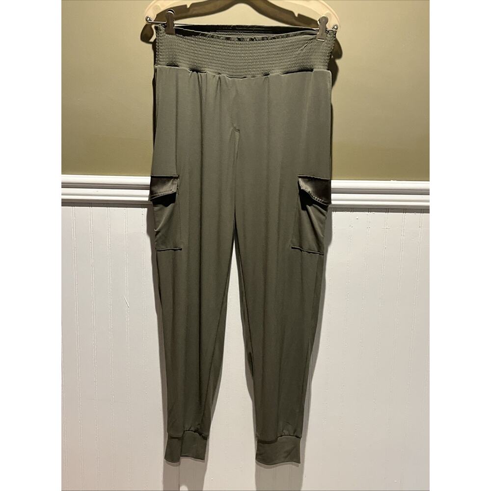 Calvin Klein Pull‑On Jogger Cargo Pants • Army Green Stretch Waist • Women’s M